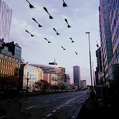 flight of forks over warsaw. 3D, and Poster Design project by Julian Konopelski - 12.06.2019