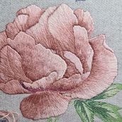 Thread painted peony.. Embroider project by Laura - 05.03.2021
