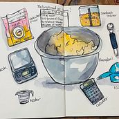 Making Sourdough Bread. Un proyecto de Pintura a la acuarela de Noelia - 01.05.2021