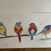 My project in Artistic Watercolor Techniques for Illustrating Birds course. Watercolor Painting project by Ruth Coales - 05.03.2021