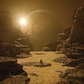 Earth from Mars. 3D, Digital Illustration, and 3D Design project by Luca De Falco - 05.08.2021
