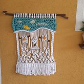 Mi Proyecto del curso: Introducción al macramé: creación de un tapiz decorativo. Un proyecto de Artesanía, Creatividad y DIY de Claudia Andrade - 04.05.2021