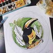 Técnica mista 1. Traditional illustration, and Watercolor Painting project by Ioná Vasconcelos Amaral Santos - 05.04.2021