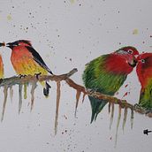 Mon projet du cours : Techniques artistiques d'aquarelle pour illustrer les oiseaux. Un progetto di Pittura ad acquerello di elianeaubry44 - 26.04.2021