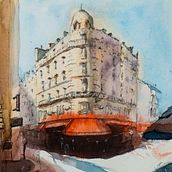 Meu projeto do curso: Desenho arquitetônico com aquarela e tinta. Un progetto di Pittura ad acquerello, Illustrazione architettonica e Architettura di João Brandão - 01.05.2021