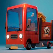 Carrito Cartoon. 3D Modeling, and 3D Design project by Steven Pasaje - 01.18.2021