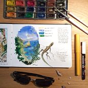 My project in Watercolor Travel Journal course. Un proyecto de Sketchbook, Pintura a la acuarela, Ilustración tradicional e Ilustración arquitectónica de maike.stoeve - 06.05.2021