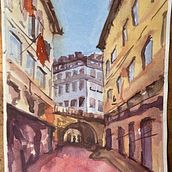 My project in Architectural Illustration with Watercolor course. Un proyecto de Ilustración tradicional, Pintura a la acuarela y Arquitectura de Alfie Willmott - 05.05.2021