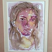 Self Portrait Watercolor. Watercolor Painting project by Andréa Fuzimoto - 05.06.2021