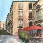 Disegno architettonico con acquerello e inchiostro - Lecce. Traditional illustration, Architectural Illustration, and Watercolor Painting project by Marco Berton - 05.06.2021
