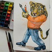 Illustrationstechniken: Lass dich animalisieren. Traditional illustration, and Watercolor Painting project by saskia.gasteiger - 05.07.2021