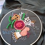 Mi Proyecto del curso: Técnicas avanzadas de bordado: puntadas y composiciones con volumen. Embroider, and Costume Design project by Karen Jimenez - 05.01.2021
