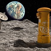 Concept art lunar. CORREOS, "donde vas tu vamos nosotros". Un proyecto de Ilustración tradicional, 3D y Creatividad de Antonio Foguet - 08.05.2021