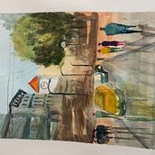My project in Urban Landscapes in Watercolor course. Watercolor Painting project by Ruth Coales - 05.09.2021