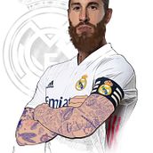 Sergio Ramos. Real Madrid. Drawing, and Digital Illustration project by ANDRES RUIZ JAEN - 05.09.2021