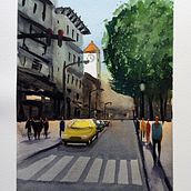 Mi Proyecto del curso: Paisajes urbanos en acuarela. Pintura, e Pintura em aquarela projeto de rafagarcli - 09.05.2021