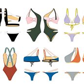 Colección de trajes de baño. Een project van  Modeontwerp, Digitaal ontwerp y Vectorillustratie van Agustina Goyhman - 20.10.2020