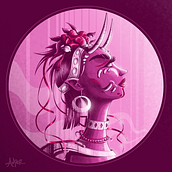 OniiGirl. Traditional illustration, and Digital Painting project by Ander Parra - 01.22.2021
