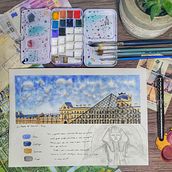 Meu projeto do curso: Caderno de viagem em aquarela. Architecture project by natacha_alcantara - 05.07.2021