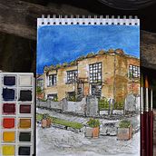 Mi Proyecto del curso: Dibujo arquitectónico con acuarela y tinta. Un proyecto de Ilustración tradicional de Cristian Valladares - 09.05.2021