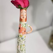 Mi Proyecto del curso: Cerámica: jarrones que cobran vida . Ceramics, Acr, lic Painting, and Traditional illustration project by tikicraftrd - 05.08.2021