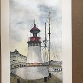 My project in Architectural Sketching with Watercolor and Ink course. Painting project by Daniele Mead - 05.11.2021