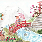 Mi Proyecto del curso: Ilustración en acuarela con influencia japonesa. Un progetto di Illustrazione tradizionale, Pittura ad acquerello e Disegno di Miranda Melissa Álvarez Guerrero - 05.07.2021