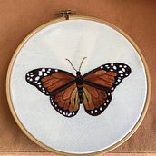 Mi Proyecto del curso: Técnicas de bordado realista mariposa monarca. Un proyecto de Ilustración tradicional, Bordado y Artesanía de Pilar Mata Abadia - 13.05.2021