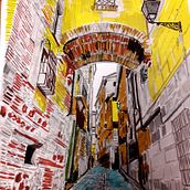 Street in Toledo, Spain . Un proyecto de Ilustración tradicional y Dibujo de dchodysz - 13.05.2021