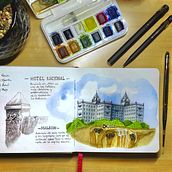 Mi Proyecto del curso: Cuaderno de viaje en acuarela. Un proyecto de Ilustración tradicional, Pintura a la acuarela, Ilustración arquitectónica y Sketchbook de Mara Heredia - 14.05.2021