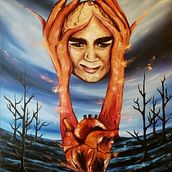"Desespero" My final project in Introduction to Surrealist Oil Painting course. Fine Arts, Painting, and Oil Painting project by Cláudia Silva - 05.07.2021