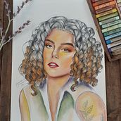 Meu projeto do curso: Ilustração com pastel e lápis de cor. Traditional illustration, Fine Arts, Pencil Drawing, Drawing, Portrait Drawing, Realistic Drawing, and Artistic Drawing project by Amanda Firmino - 05.15.2021