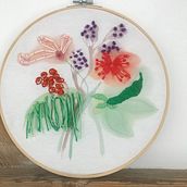 My project in Embroidery and Watercolor Basic Techniques course. Un proyecto de Pintura, Pintura a la acuarela y Bordado de agata_da - 16.05.2021