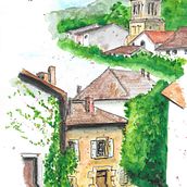 Mon projet du cours : Carnet de voyage à l’aquarelle Ein Projekt aus dem Bereich Traditionelle Illustration, Aquarellmalerei, Architektonische Illustration und Sketchbook von Hélène Pagé - 05.05.2021