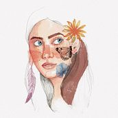 Meu projeto do curso: Retrato ilustrado em aquarela. Traditional illustration, Fine Arts, Painting, Drawing, Watercolor Painting, Portrait Drawing, and Artistic Drawing project by Julia C B Gianordoli - 05.17.2021