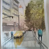 Mi Proyecto del curso: Paisajes urbanos en acuarela. Fine Arts, Watercolor Painting, and Architectural Illustration project by raquel_rsj - 05.17.2021
