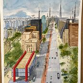 Meu projeto do curso: Paisagens urbanas em aquarela. Fine Arts, Watercolor Painting, and Architectural Illustration project by Mônica Bessa - 04.24.2021
