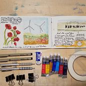 Camino de Santiago page from Watercolor Travel Journal course. Un progetto di Illustrazione tradizionale, Pittura ad acquerello, Sketchbook e Illustrazione architettonica di Mike Shaw - 18.05.2021