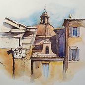Rome, ink and watercolor painting. Un proyecto de Arquitectura, Bellas Artes, Pintura y Paisajismo de Ekaterina Chistiakova - 18.05.2021
