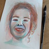 My project in Artistic Portrait with Watercolors course. Un proyecto de Bellas Artes, Pintura, Pintura a la acuarela y Dibujo de Retrato de amandinepionneau - 18.05.2021