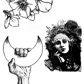 My project in Blackwork Tattoo Design course. Projekt z dziedziny Trad, c, jna ilustracja, Ilustracja c, frowa i Projektowanie tatuaż użytkownika emmyo_o - 19.05.2021