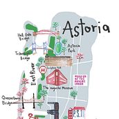 Astoria &  Long Island City , Queens, New York. Traditional illustration, Advertising, and Graphic Design project by Duangrat Pop - 05.19.2021