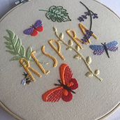 Meu projeto do curso: Técnicas básicas para bordado de letras. Embroider project by Carolina de Melo Conti - 05.21.2021