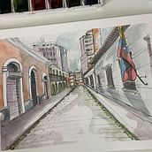 Mi Proyecto del curso: Dibujo arquitectónico con acuarela y tinta. Sketching, Drawing, Watercolor Painting, Architectural Illustration, Sketchbook & Ink Illustration project by Maria Mercedes López - 05.22.2021