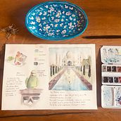 Mein Kursprojekt: Aquarellreiseheft. Traditional illustration, Watercolor Painting, Architectural Illustration, and Sketchbook project by cclaus78 - 05.22.2021