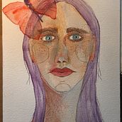 Mein Kursprojekt: Illustriertes Porträt mit Aquarell. Un proyecto de Ilustración tradicional, Bellas Artes, Pintura, Dibujo, Pintura a la acuarela, Dibujo de Retrato y Dibujo artístico de Birgit Kasimirski - 23.05.2021
