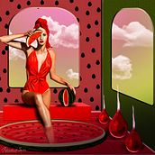 Watermelon Bath. Traditional illustration, Digital Painting, Collage, and Graphic Design project by Elena Arboleda Salas - 05.24.2021