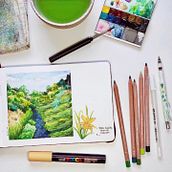 My project in Watercolor Travel Journal course. Traditional illustration, Watercolor Painting, Architectural Illustration, and Sketchbook project by evelintee - 05.15.2021