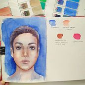 My project in Artistic Portrait with Watercolors course. Een project van  Beeldende kunst, Schilderij, Aquarelschilderen y  Portrettekening van Irina Shapovalova - 23.05.2021