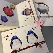 Mein Kursprojekt: Illustriere Vögel mit expressiven Aquarelltechniken. Traditional illustration, Watercolor Painting, Realistic Drawing, and Naturalistic Illustration project by Sandra - 05.25.2021